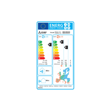 Climatiseur mural Mitsubishi Electric MSZ-HR42VFK / MUZ-HR42VF – 4,2 kW